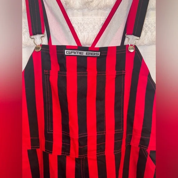 NWT University of Georgia Striped Game Bibs Overalls - Picture 4 of 10